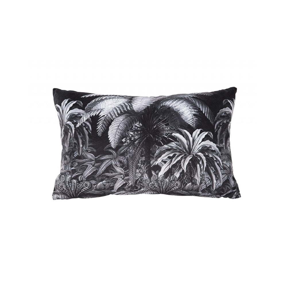 Cushion Jungle Velvet, Black