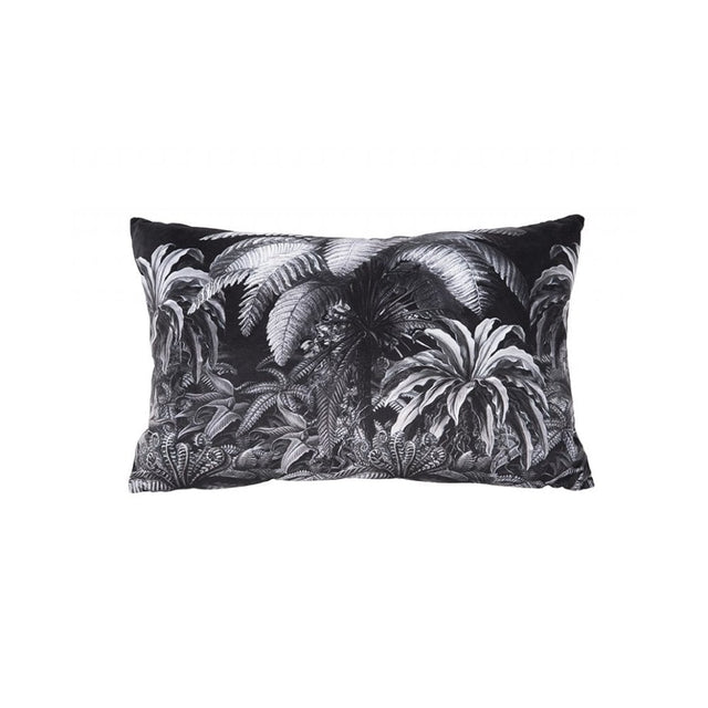 Cushion Jungle Velvet, Black