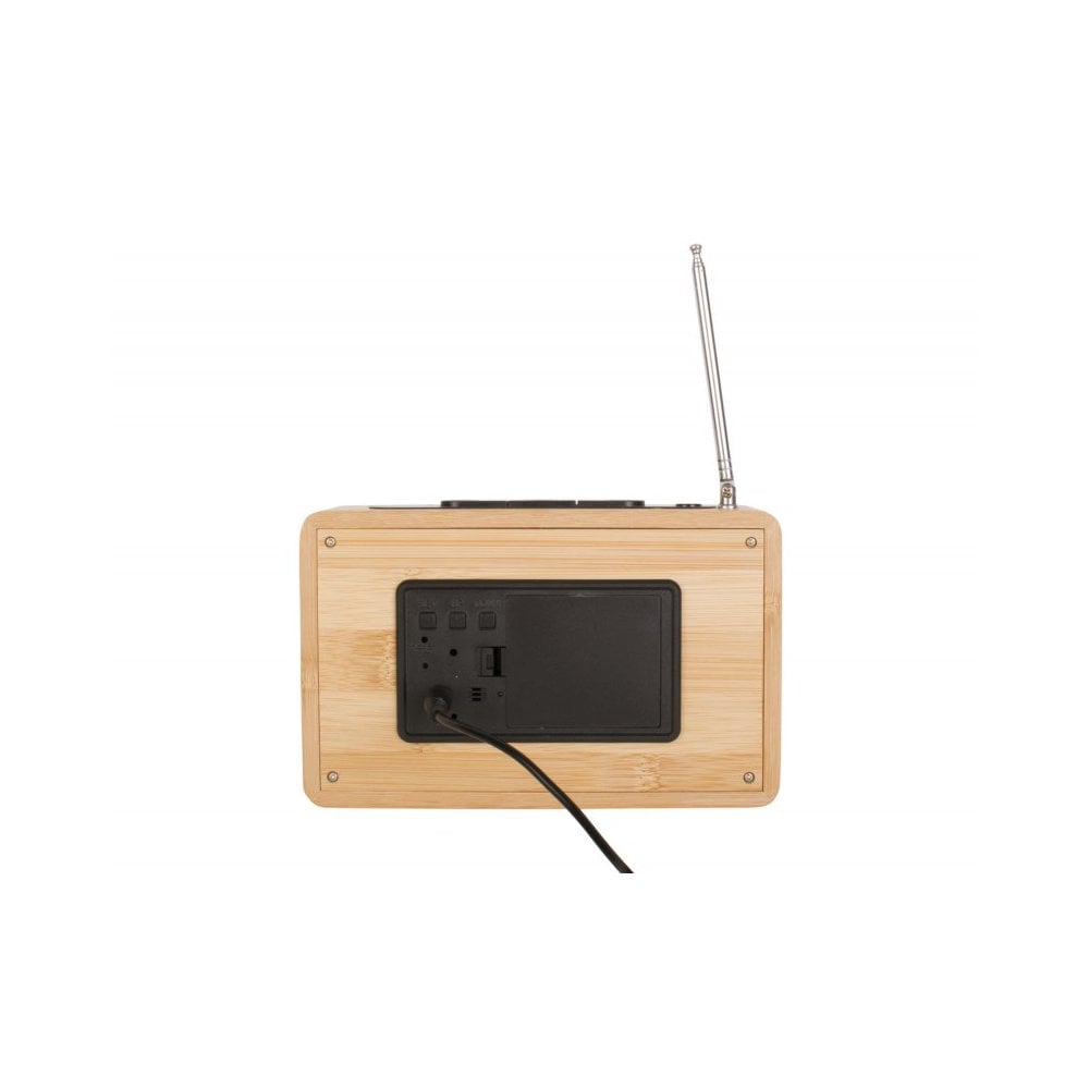 Alarm clock Retro Radio bamboo, Bamboo, Natural