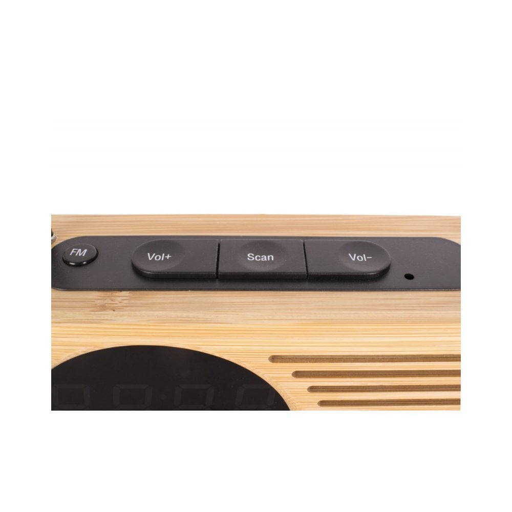 Alarm clock Retro Radio bamboo, Bamboo, Natural