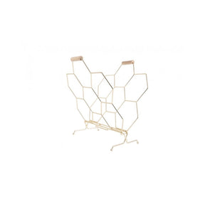 Magazine Rack Honeycomb, Gold plated, Gold
