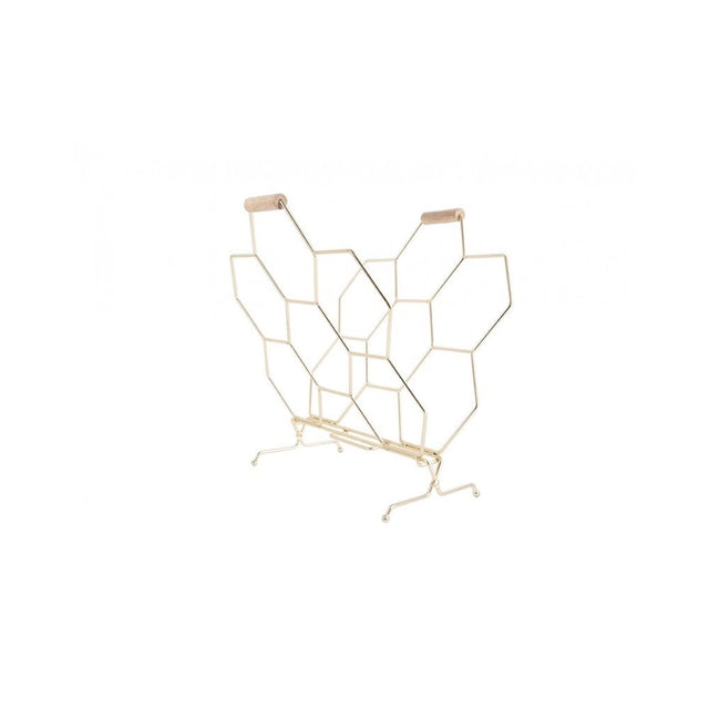 Magazine Rack Honeycomb, Gold plated, Gold
