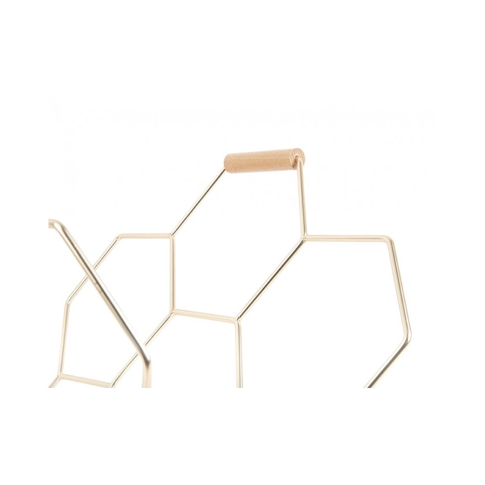 Magazine Rack Honeycomb, Gold plated, Gold