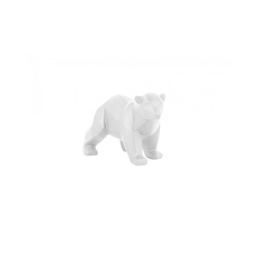 Statue Origami Bear Small, White