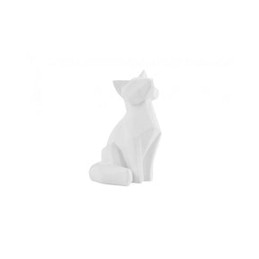 Statue Origami Fox Small, White