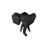 Wall Hanger Origami Elephant, Black
