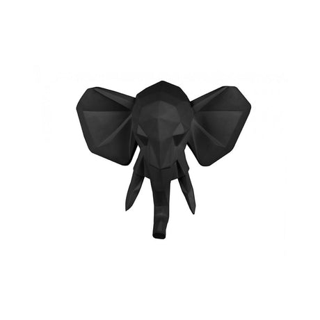Wall Hanger Origami Elephant, Black