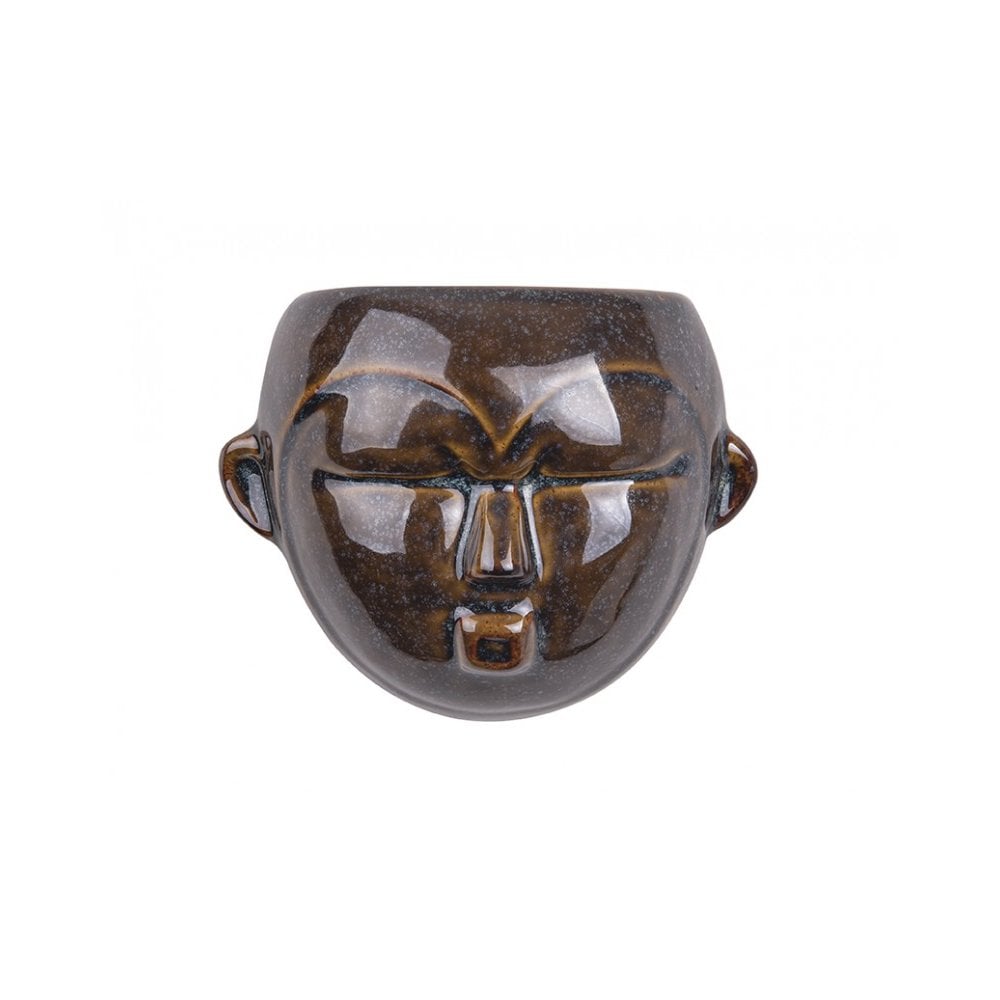 Clanbay Wall plant pot Mask Round, Dark brown, Brown – ideas4lighting