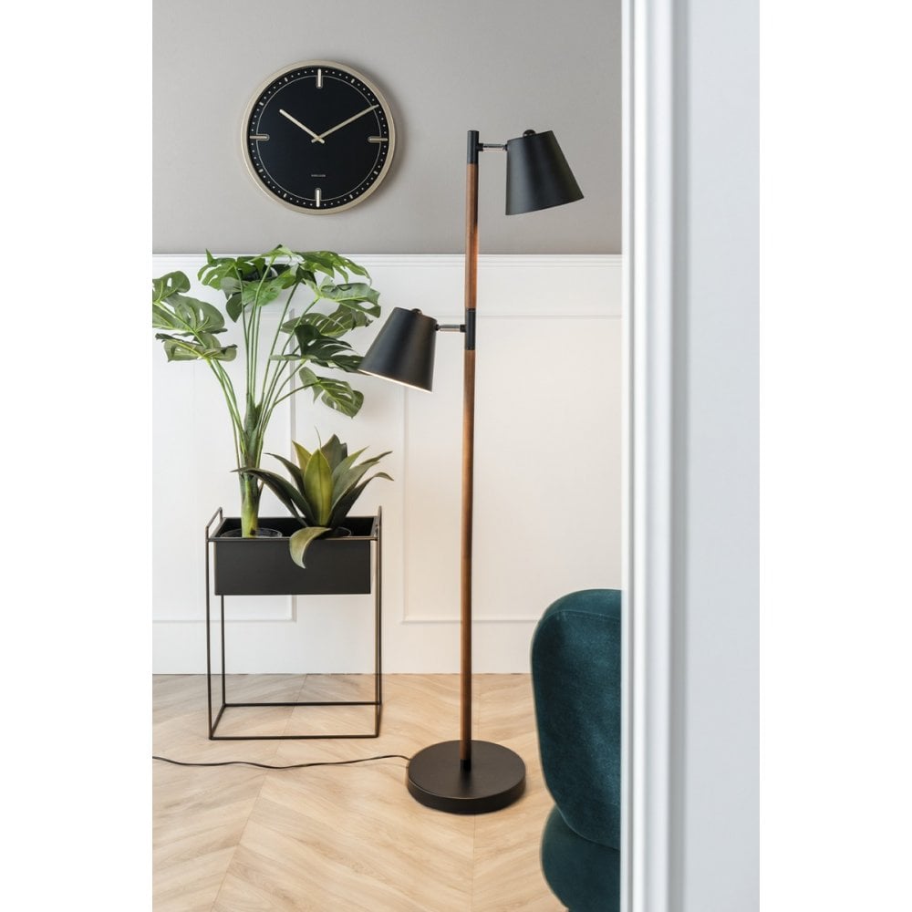 Wall clock Dots & Batons, Black