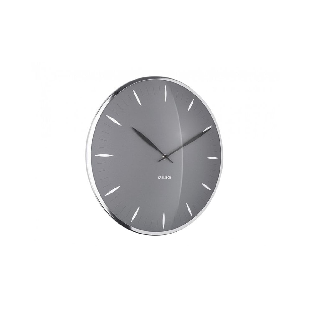 Wall Clock Leaf, Dark grey, Grey