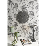 Wall Clock Leaf, Dark grey, Grey