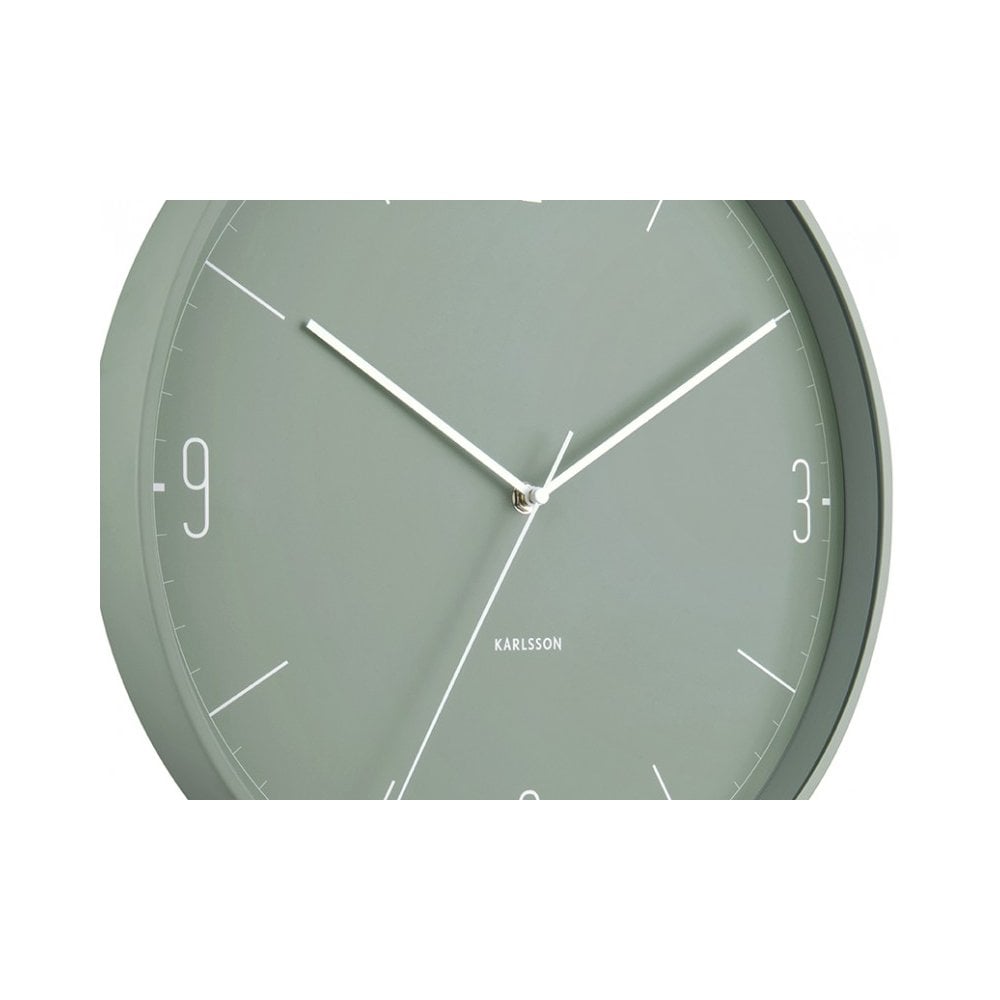 Wall Clock Numbers & Lines, Jungle green, Green