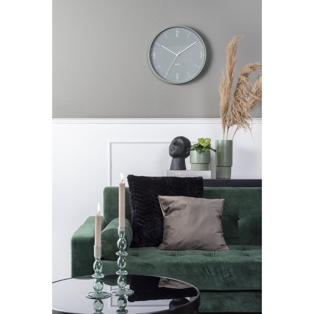 Wall Clock Numbers & Lines, Jungle green, Green