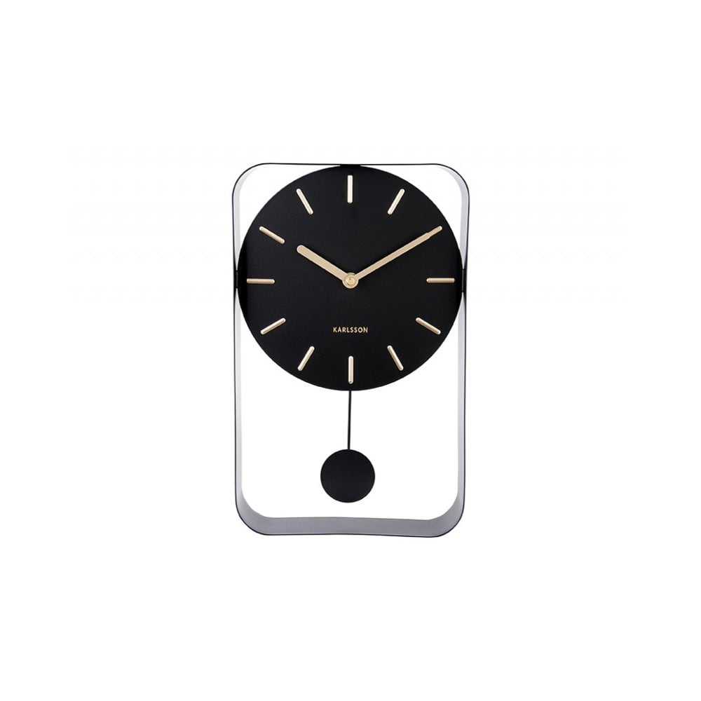 Wall Clock Pendulum Charm Small, Black