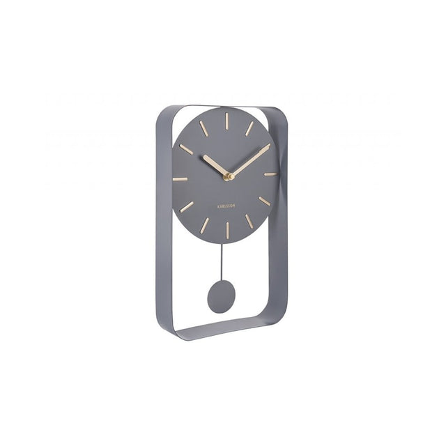 Wall Clock Pendulum Charm Small, Grey