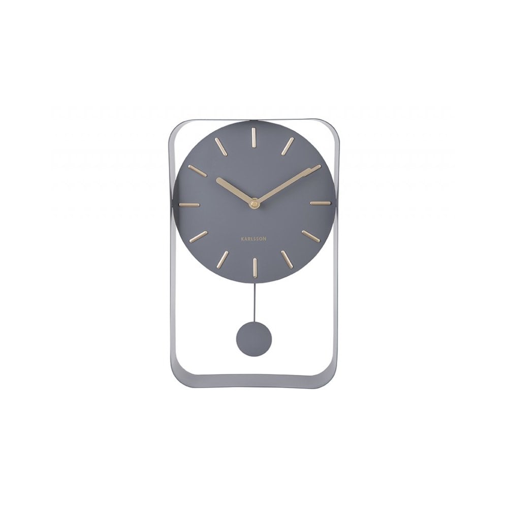 Wall Clock Pendulum Charm Small, Grey