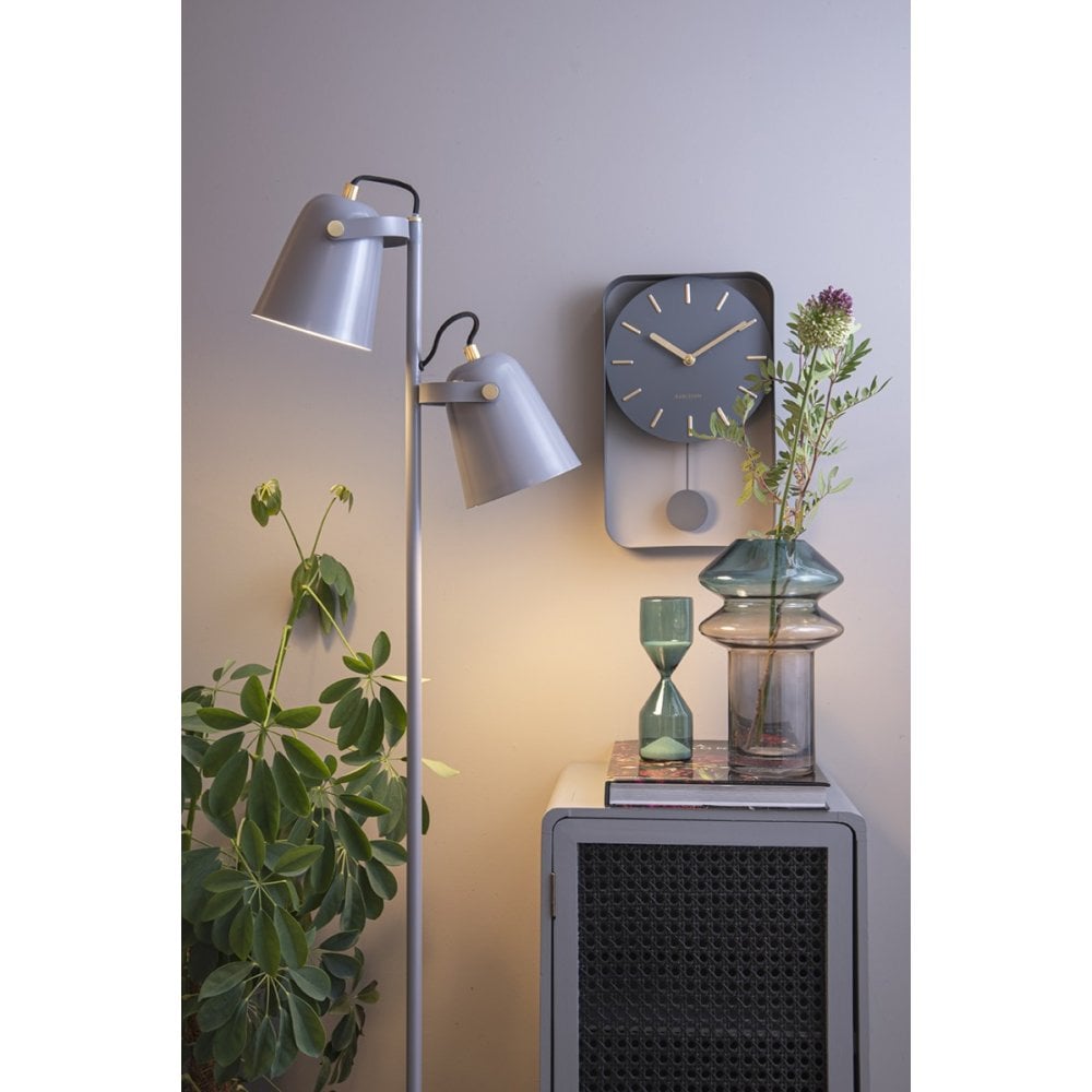 Wall Clock Pendulum Charm Small, Grey