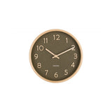 Wall clock Pure wood grain small, Moss green, Green
