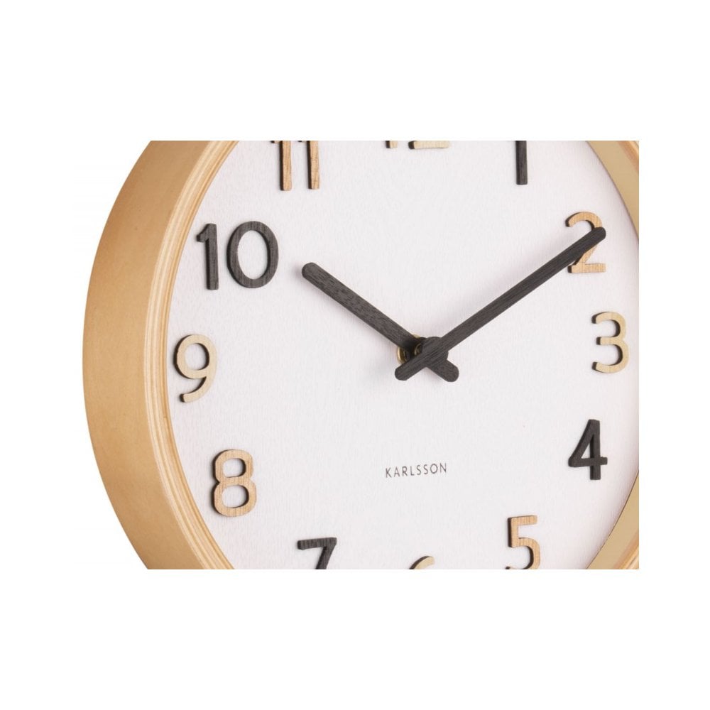 Wall clock Pure wood grain small, Multicolor