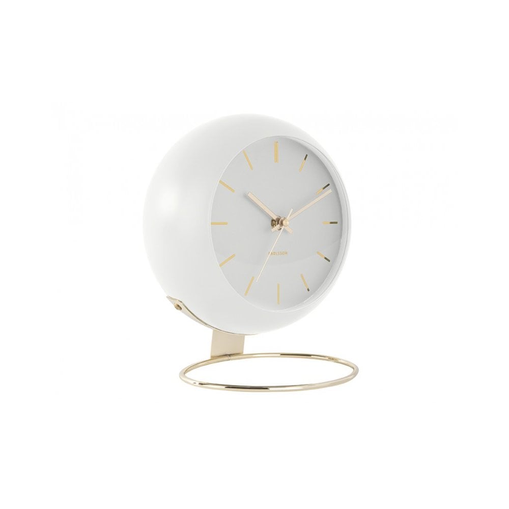 Table Clock Globe, White