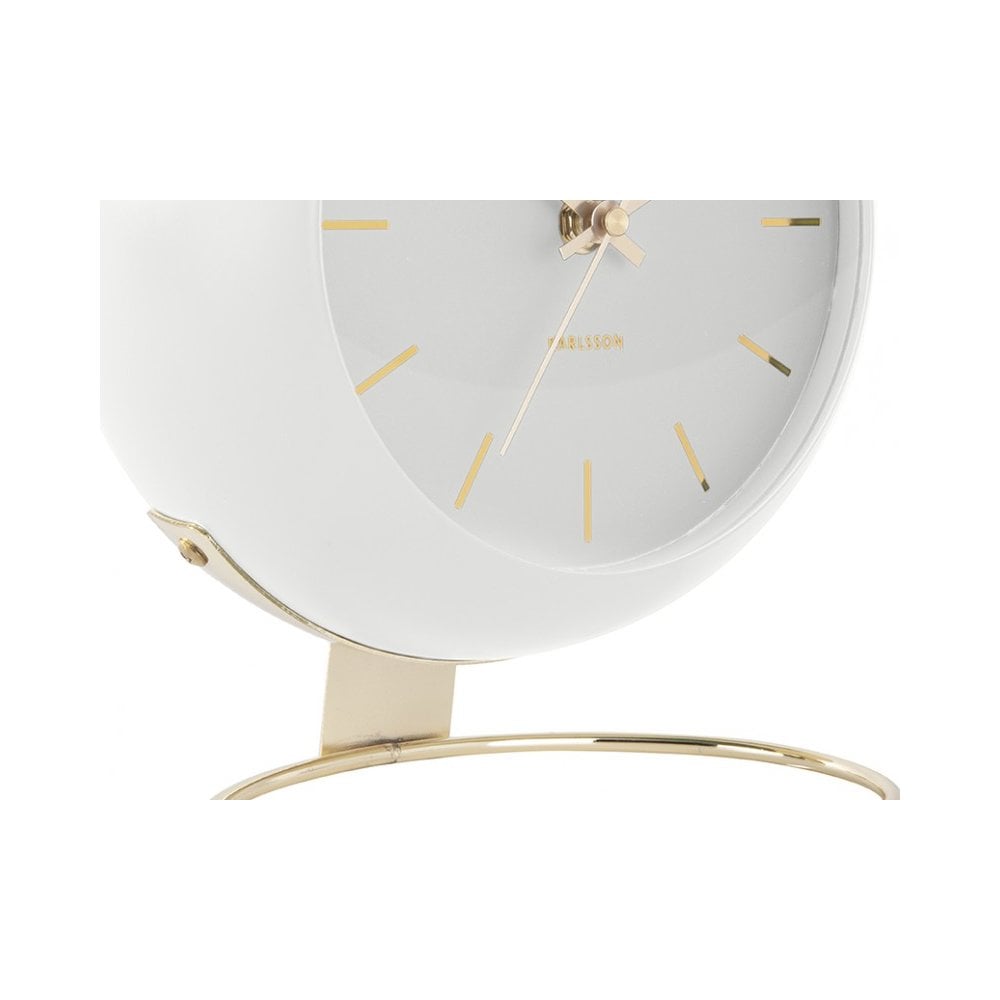 Table Clock Globe, White