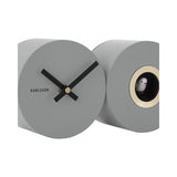 Wall Clock Duo Cuckoo, Mouse grey, Grey