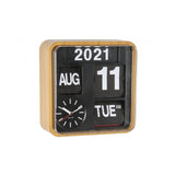 Wall Clock Mini Flip, Bamboo, Brown