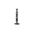 Candle Holder Glass Art Bubbles Large, Black