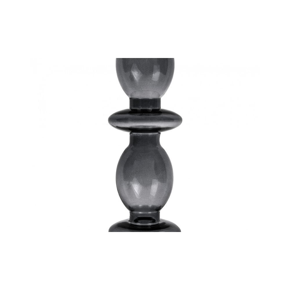 Candle Holder Glass Art Bubbles Large, Black