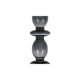 Candle Holder Glass Art Bubbles Large, Black