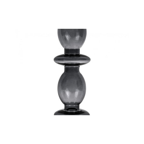 Candle Holder Glass Art Bubbles Large, Black