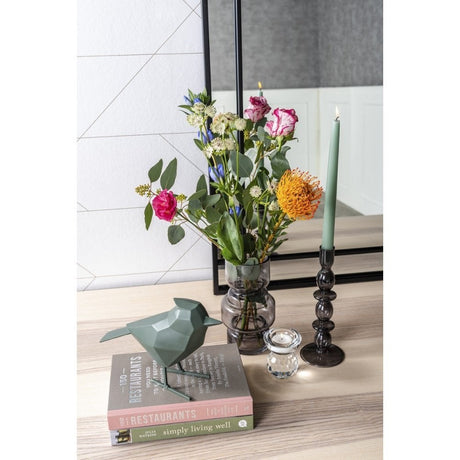 Candle Holder Glass Art Bubbles Large, Black