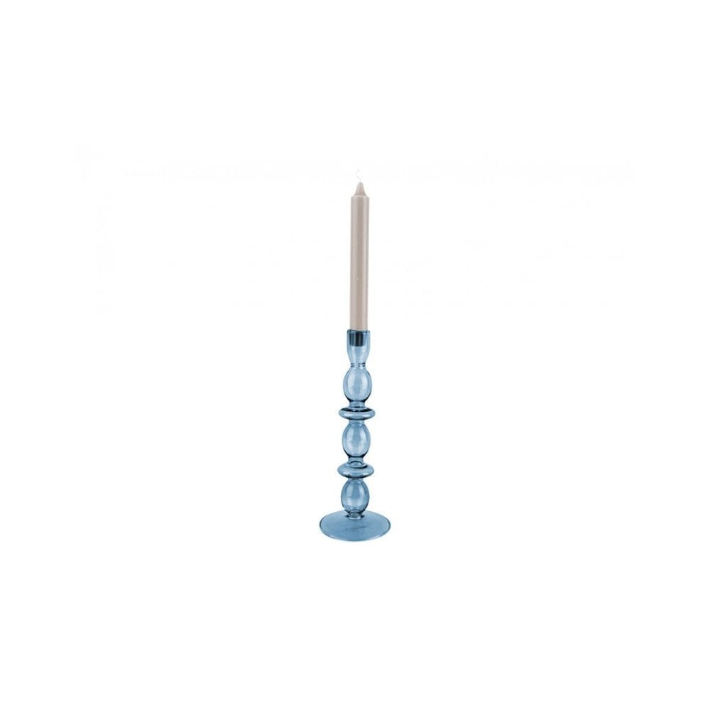 Candle Holder Glass Art Bubbles Large, Dark blue, Blue