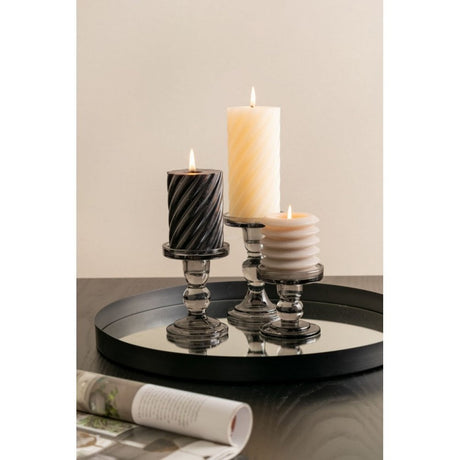 Candle holder Glass Art medium, Black