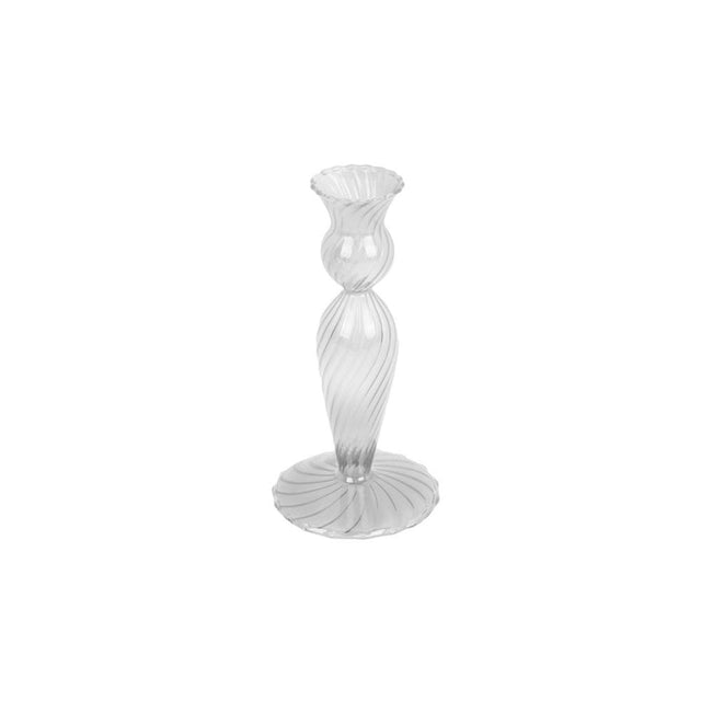 Candle holder Swirl, Clear