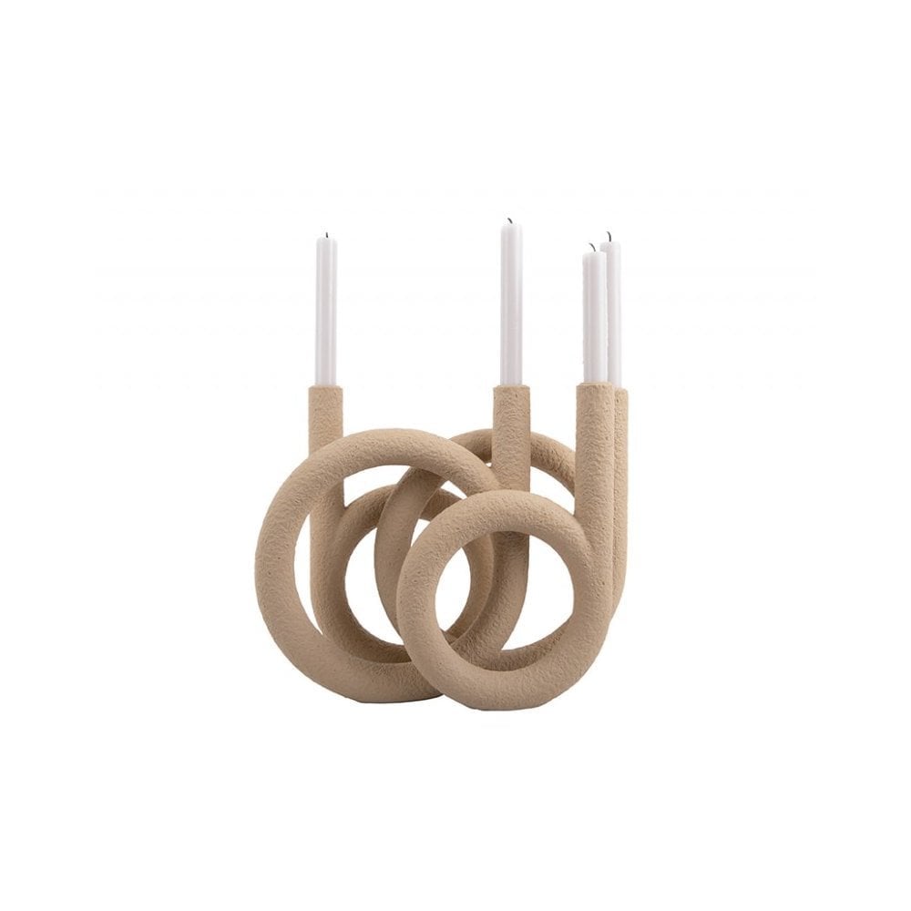 Candle Holder Ring, Sand brown, Brown