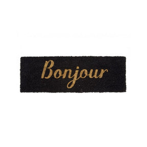 Door Mat Bonjour, Black