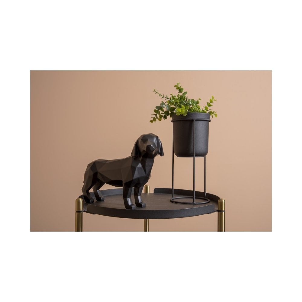 Statue Origami Dog Standing, Black