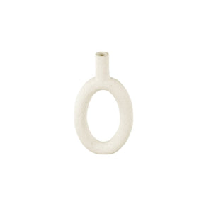 Vase Ring Oval High, Ivory