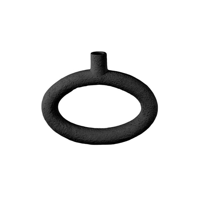 Vase Ring Oval Wide, Black