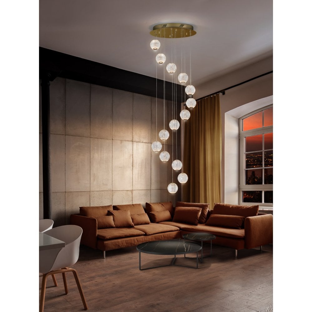 Contemporary Austral Gold LED Pendant Lamp Ø50