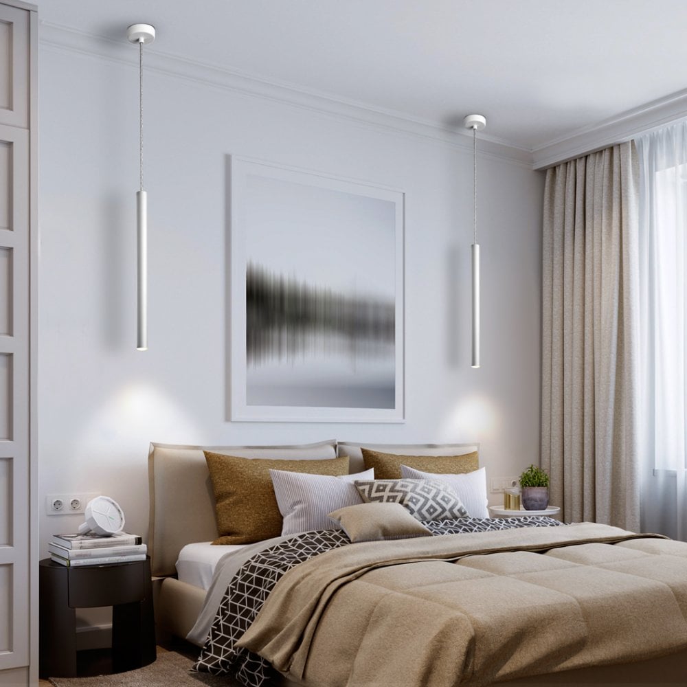 50cm White Tubular LED Ceiling Pendant Light