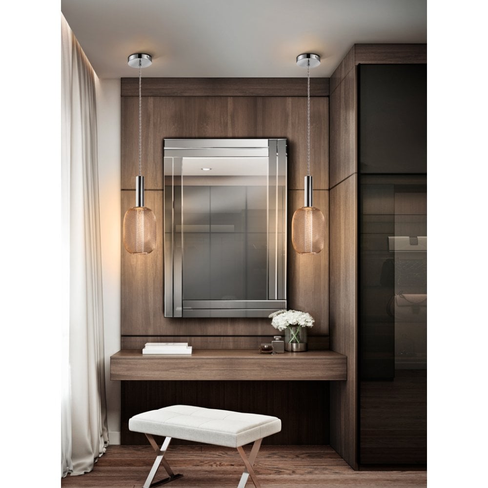 Micron Single Light Pendant, Chrome & Gold Finish