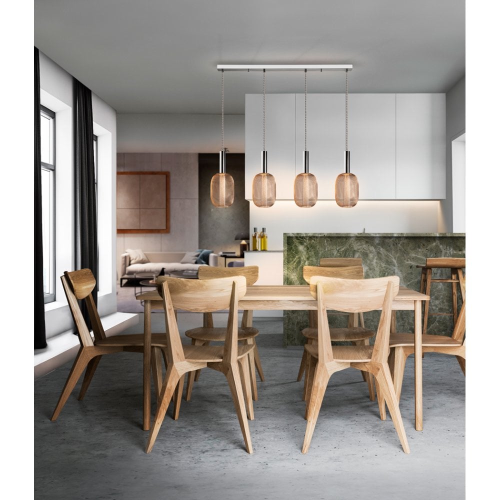 Micrón Elegance 4-Light Pendant, Chrome-Gold Finish