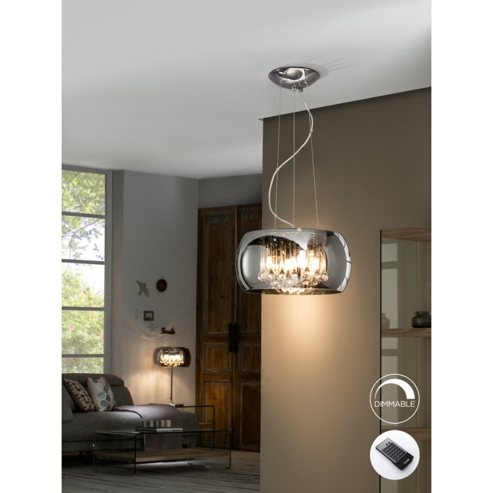 Argos 40cm Dimmable Pendant Light with Crystal Drops