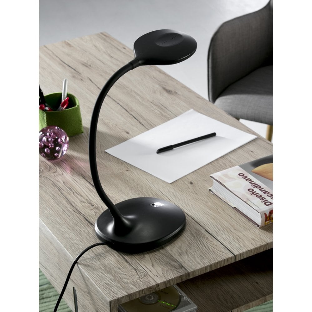 Elegant Black LED Table Lamp with Adjustable Arm