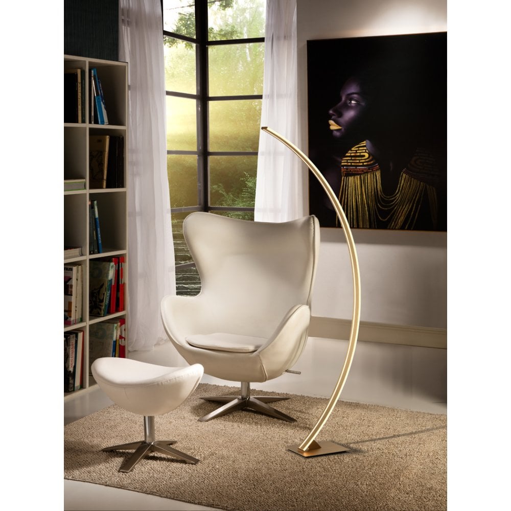 Opulent Arcus Gold Brushed LED Floor Lamp