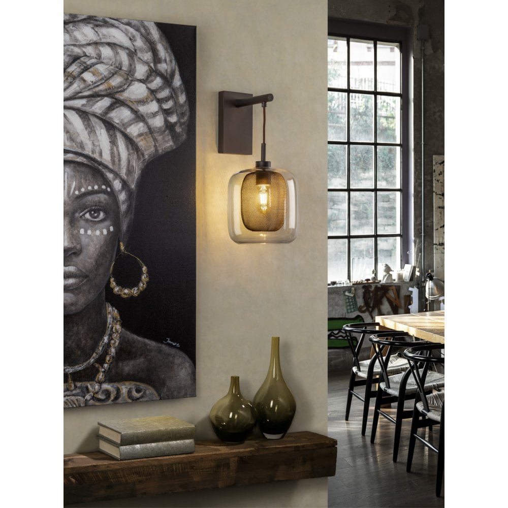 Chocolate Crystal Elegance Wall Lamp