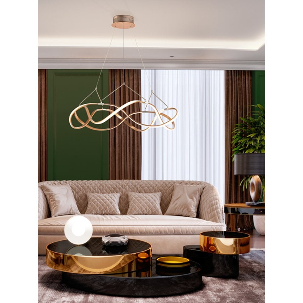 Elegant Rose Gold Dimmable LED Pendant Light Fixture