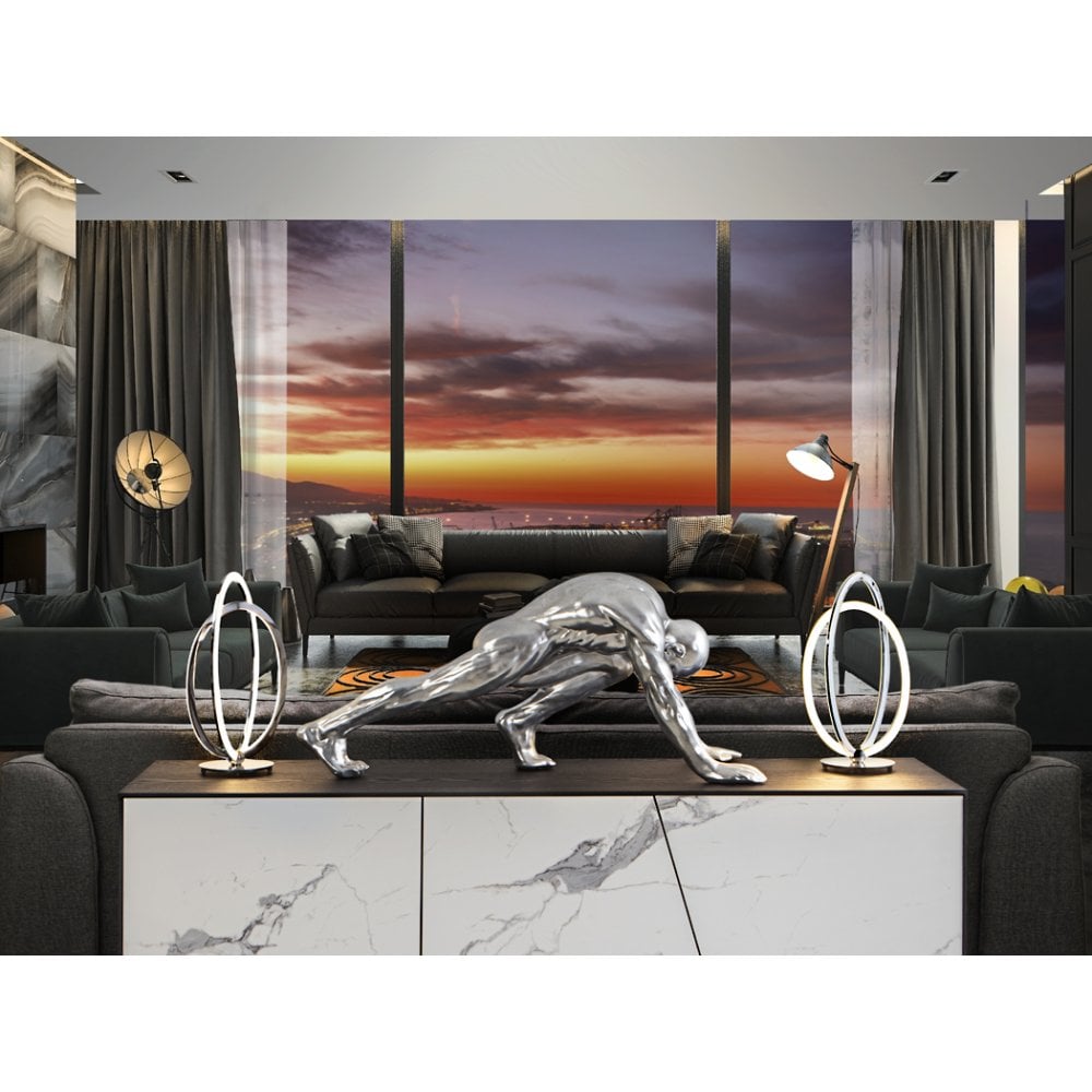 Silver Elegance: Large Asana Sculpture